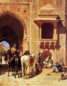 Puerta de la fortaleza de Agra India Arabian Edwin Lord Weeks Pinturas al óleo
